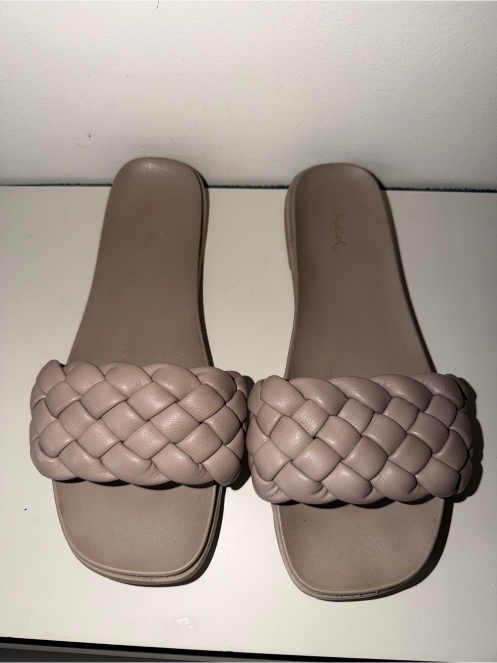 Splendid Woven Strap Slide Sandals in Mauve Taupe - Women Sz 10